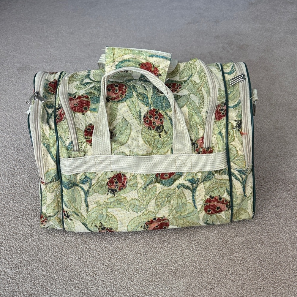 Ladybug Patterned Travel Weekender Bag/Tote - Picture 5 of 16